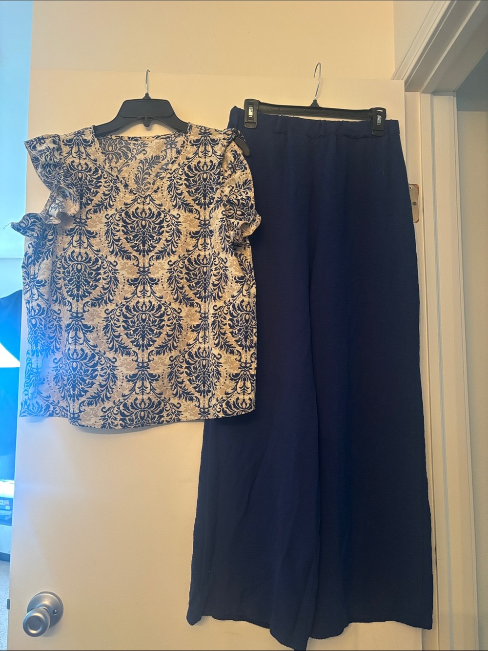 Wide Leg Navy Women's Pants - Classic Navy Wide Leg
